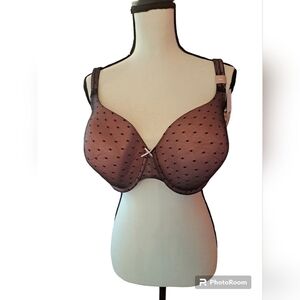 Cacique goddess 46D black lace underwire foam cup bra NWT msrp 50.95